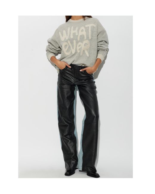 R13 Gray Long-Sleeve Sweatshirt