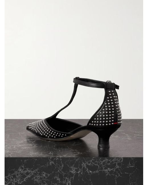 Aeyde Black Studded Leather Pumps
