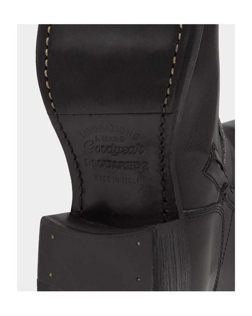 DSquared² Black Harley Biker Boots