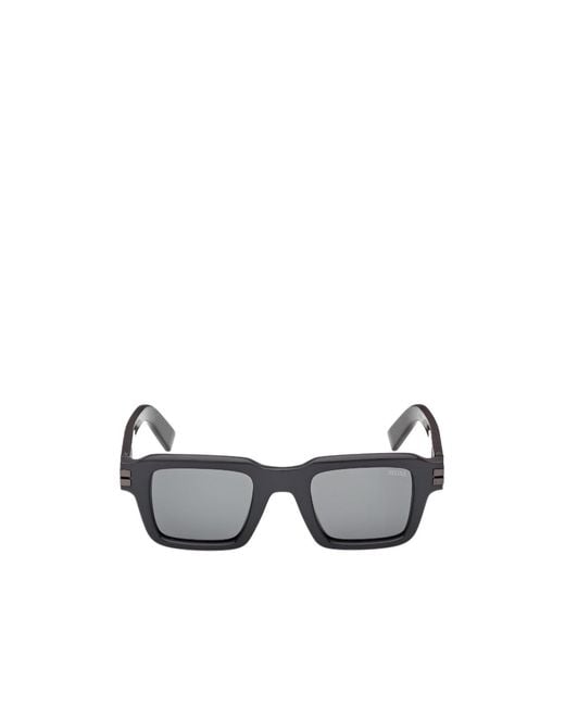 Zegna White Rectangular Frame Sunglasses for men