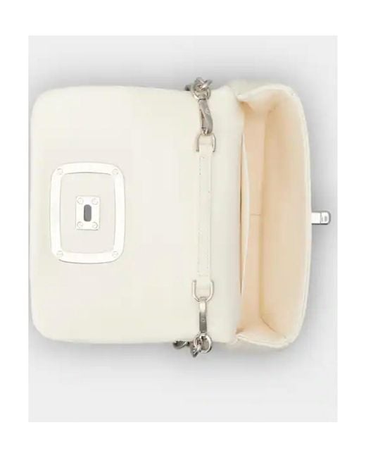Roger Vivier Natural Logo Engraved Foldover Top Shoulder Bag
