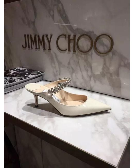 Jimmy Choo White Bing 65 Pointed Toe Pumps