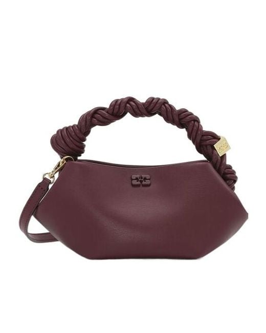 Ganni Purple Bou Mini Braided Handbag