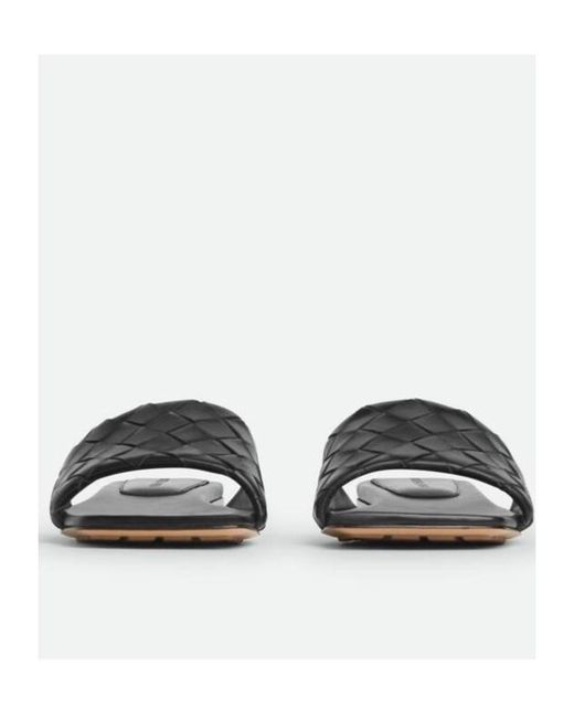 Bottega Veneta White Parco Intrecciato Flat Sandals