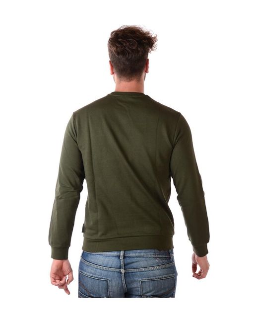 Emporio Armani Green Logo Round-Necked Sweater for men