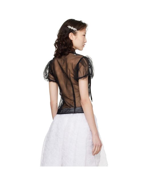 Simone Rocha Brown Tulle Shirt