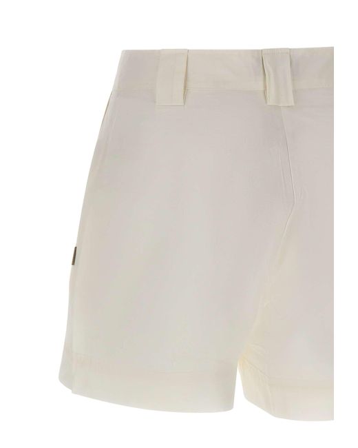 Woolrich Natural High-Waist Poplin Shorts