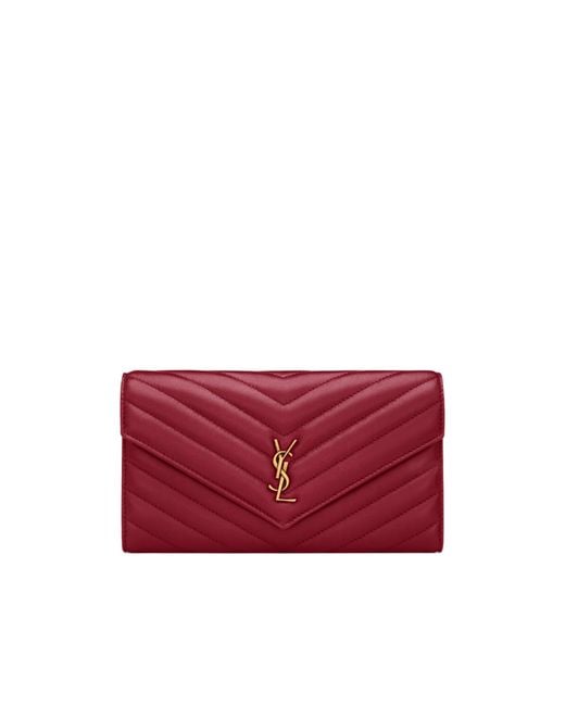 Saint Laurent Red Cassandre Large Flap Wallet