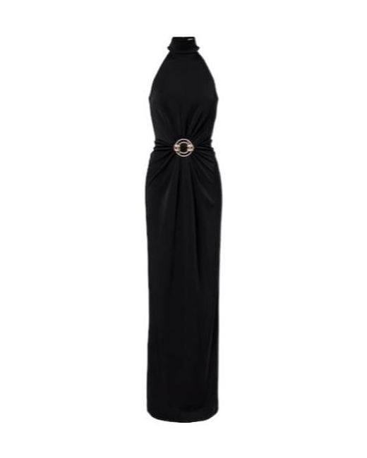 Rebecca Vallance Black Nala Embellished Halterneck Gown