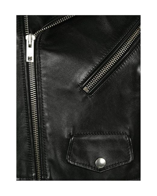 Céline Black Long-Sleeved Leather Jacket