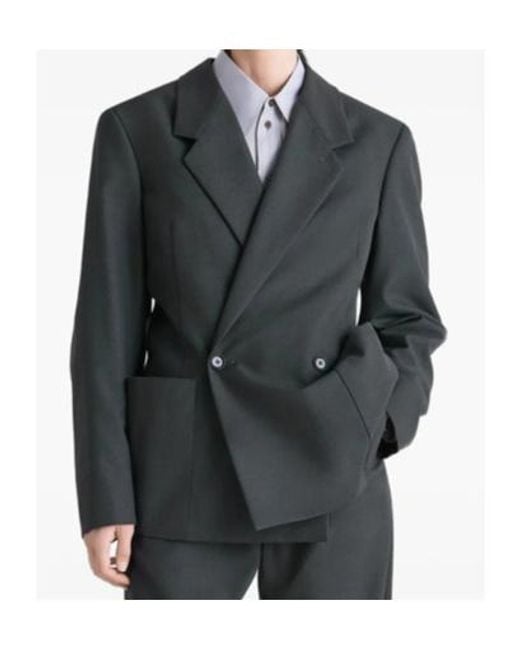 Lemaire Black Double-Breasted Tailored Jacket