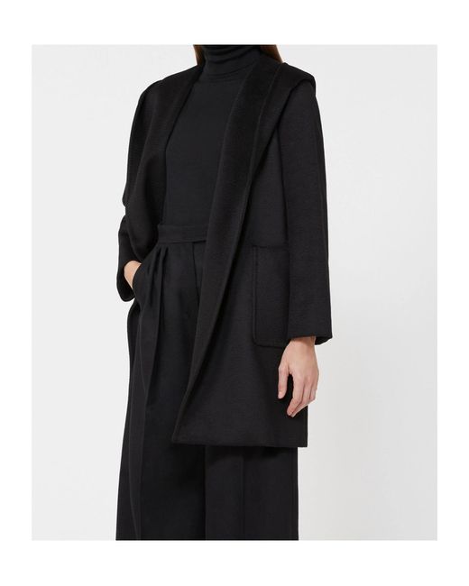 Max Mara Black Camel Robe Coat