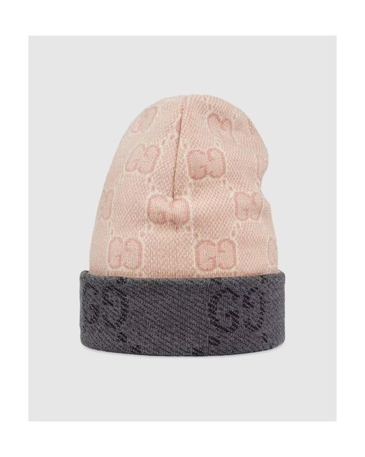 Gucci Gray Reversible Gg Beanie