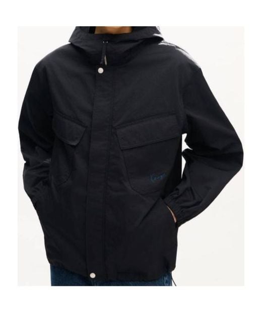 KENZO Black Flap Pocket Hooded Jacket for men