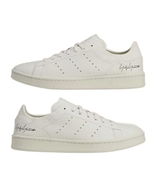 Y-3 White Lace-Up Sneakers for men