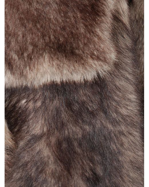 Yves Salomon Brown Sheepskin Wide Lapel Coat