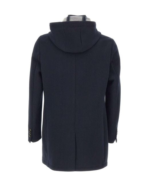 Manuel Ritz Blue Sempre Hooded Coat for men