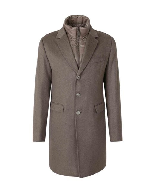 Herno Brown Layered Coat for men