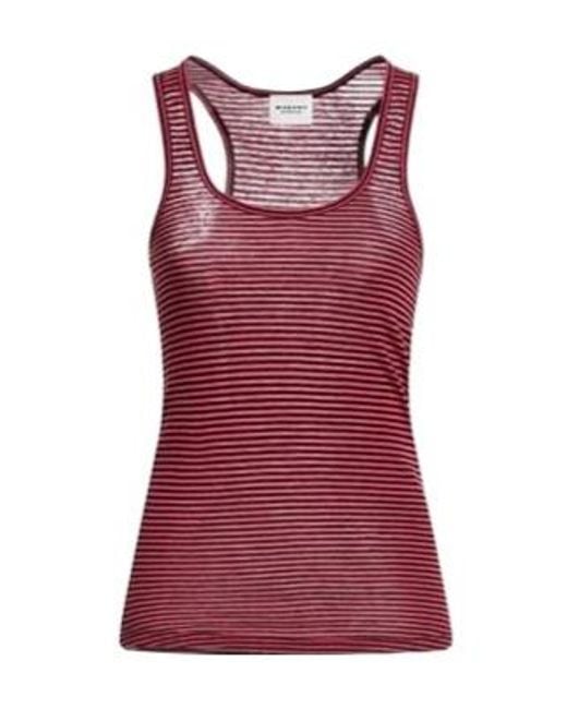Isabel Marant Red Stripe Sleeveless T-Shirt
