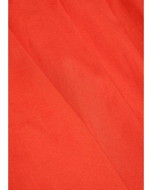 Staud Red Stretch-Cotton Midi Dress