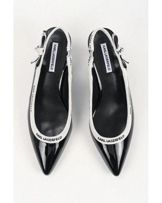 Karl Lagerfeld Black Pointed-Toe Sandals