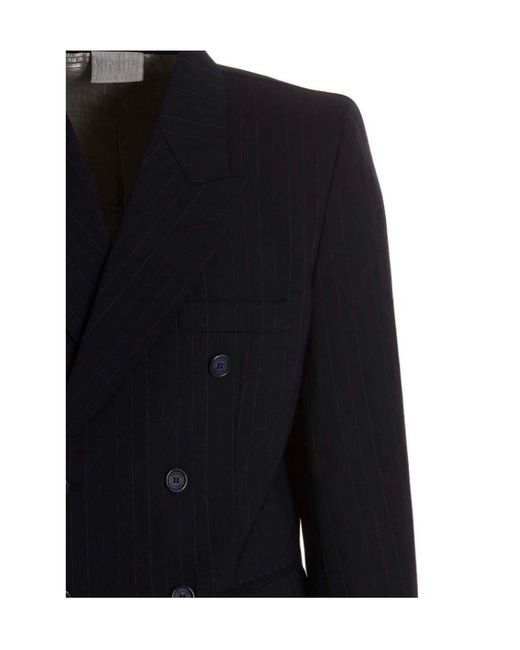 VTMNTS Blue Double Breasted Tailored Blazer for men