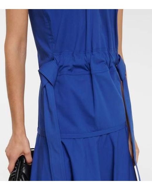 Proenza Schouler Blue Cotton-Blend Poplin Midi Dress