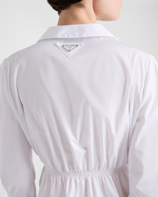 Prada White Belted Shirt Dress