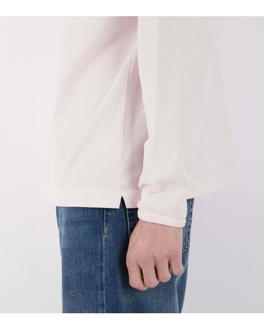 sunflower Pink Long-Sleeved Polo Shirt for men