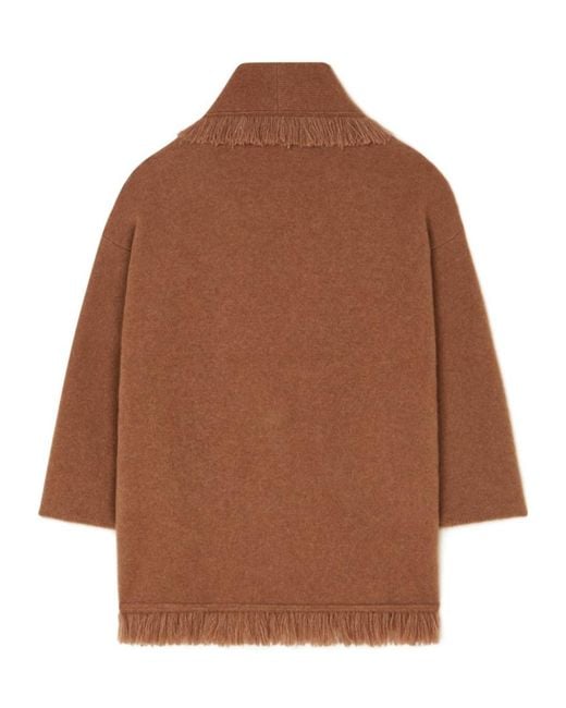 Alanui Brown Finest Fringed-Edge Cardigan
