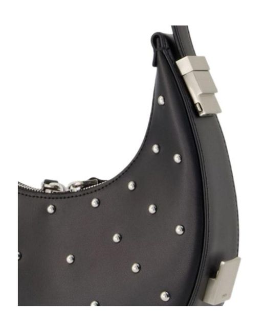OSOI Black Studded Zipped Mini Tote Bag