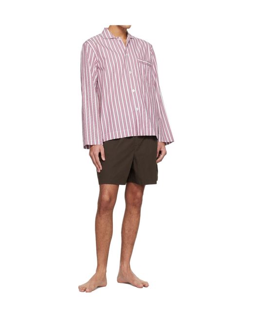 Tekla Brown Drawstring Pajama Shorts for men