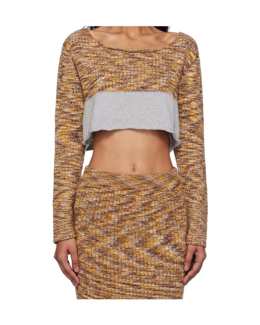 Baserange Brown Crew Neck Long Sleeve Sweater