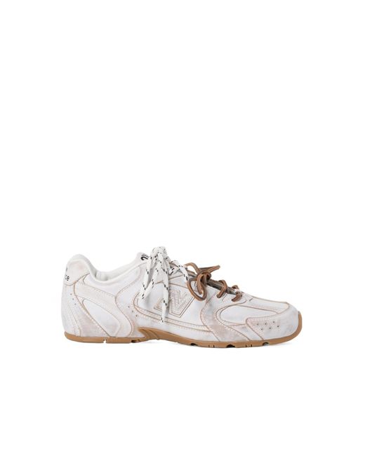 Miu Miu White X New Balance 530 Sl Lace-Up Sneakers