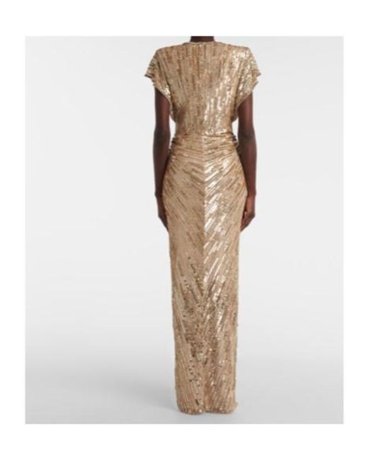 Jenny Packham Natural Zola Sequined Tulle Gown