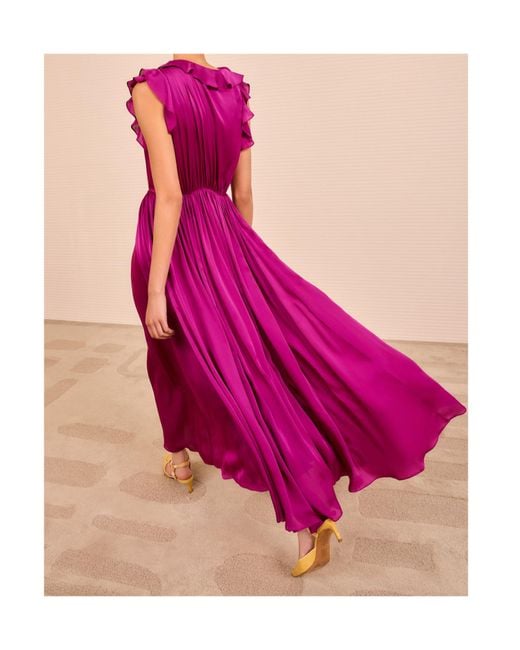 Ulla Johnson Purple Saanvi Cascading Ruffle Dress