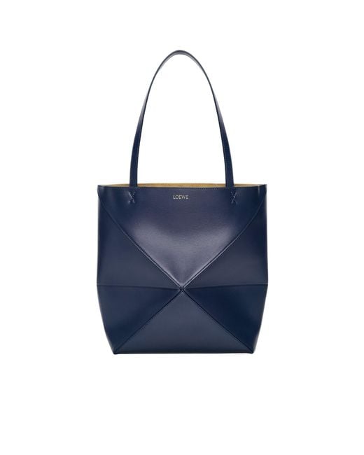 Loewe Blue Puzzle Fold Medium Top Handle Bag