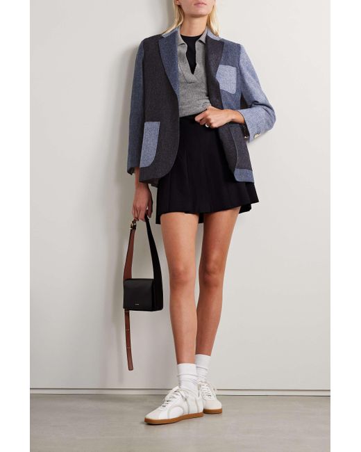 Thom Browne Blue Patchwork Donegal Tweed Blazer