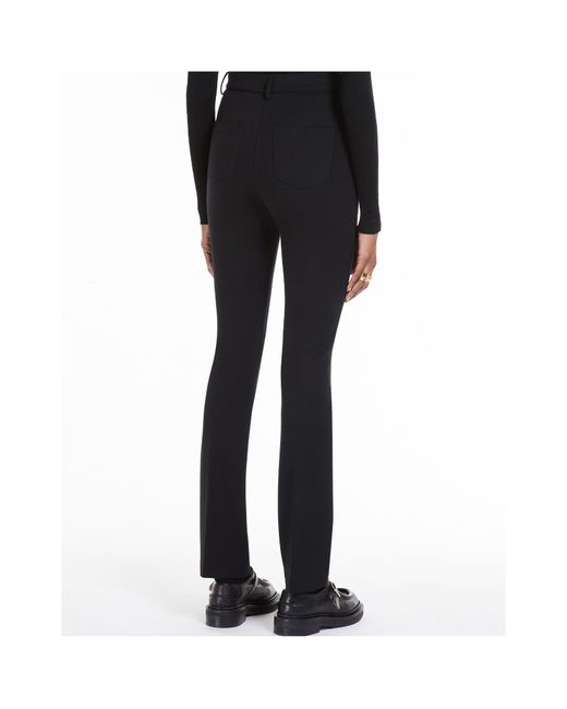 Sportmax Black Slim-Fit Straight Leg Trousers