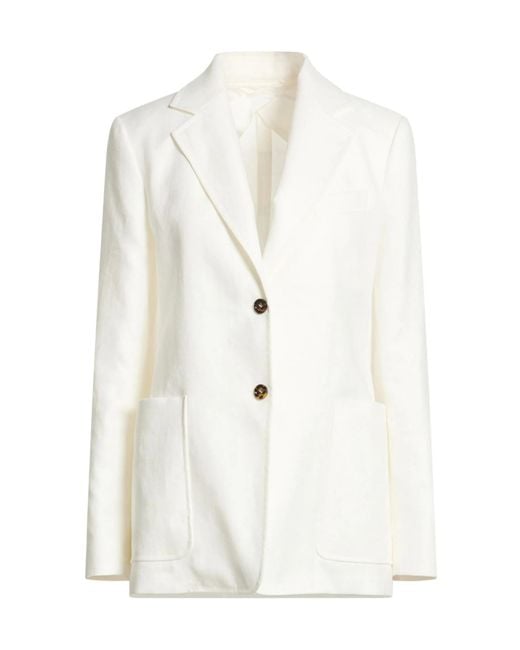 Max Mara White Single-Breasted Blazer