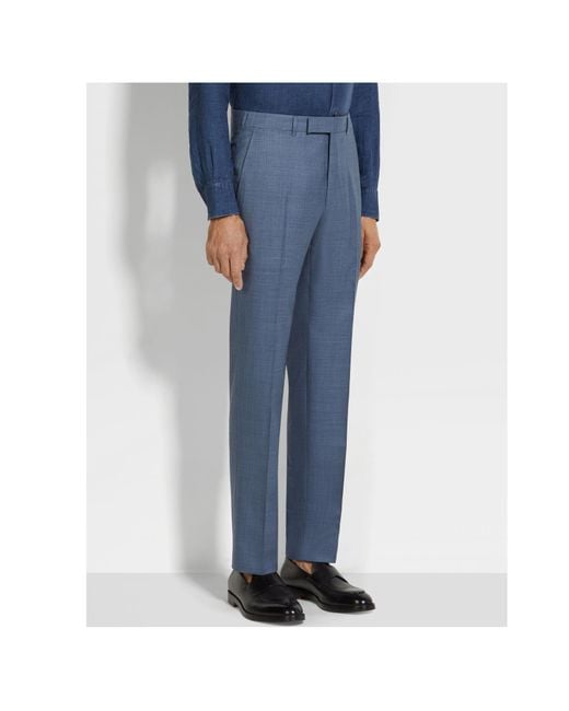 Zegna Blue Single-Breasted Suit for men