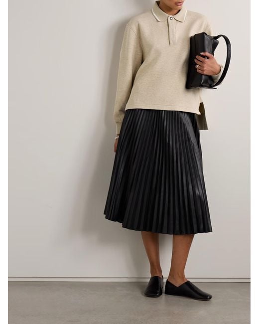 Proenza Schouler Natural Genevieve Long-Sleeved Polo Shirt