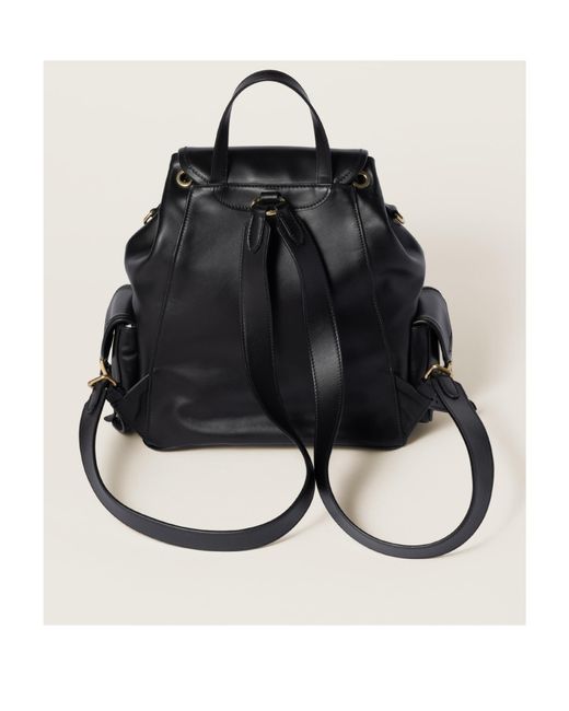 Miu Miu Black Leather Backpack