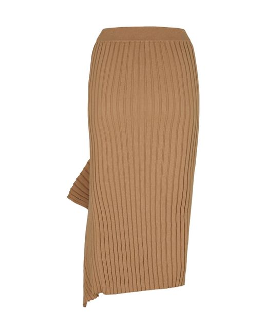 Stella McCartney Natural Ribbed Midi Skirt
