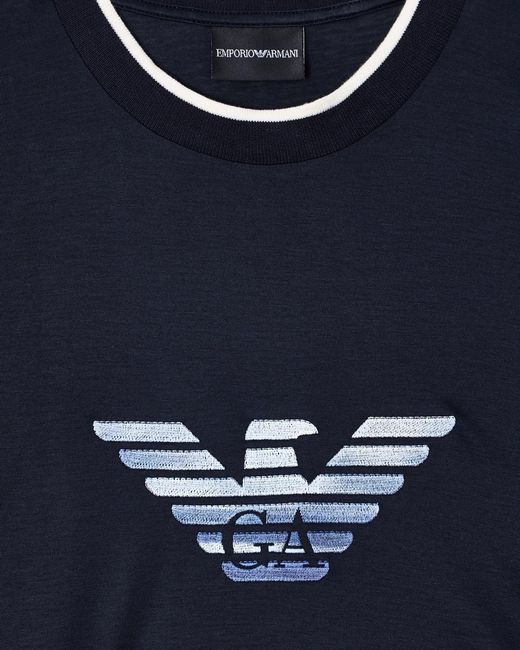 Emporio Armani Blue Graphic T-Shirt for men