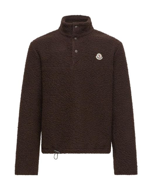 Moncler Brown Logo Knit Sweatshirt for men