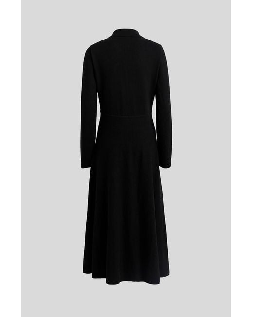 Etro Black Collared Long-Sleeved Dress