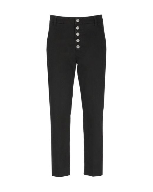 Dondup Black Nima Buttoned Trousers