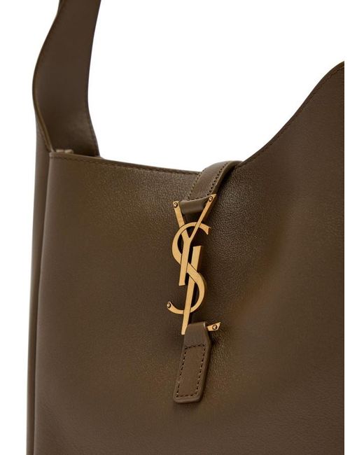 Saint Laurent Brown Le 5 À 7 Small Leather Hobo Bag