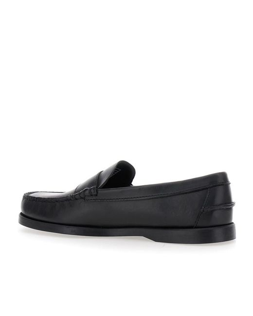 Sebago Black Round Toe Loafers for men
